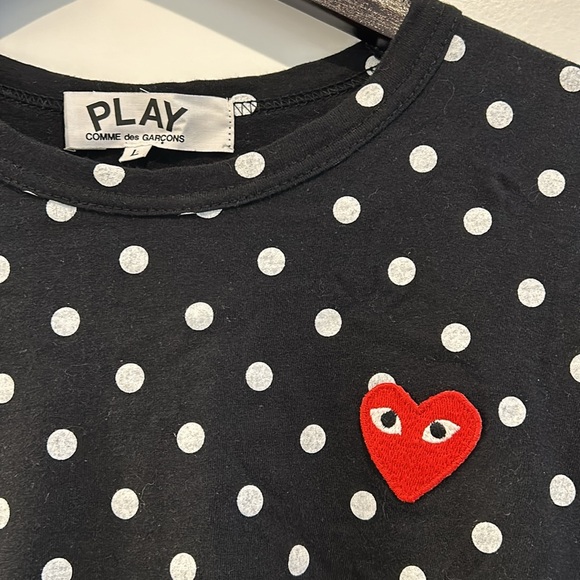 Comme des Garçons Play Polka Dot Printed Long-Sleeved T-Shirt, Unisex. Sz Med - Picture 2 of 3